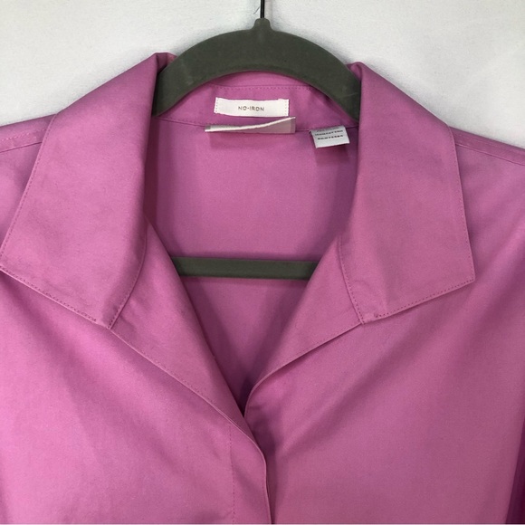 Chico’s Women’s Blouse Top Classic Curbed Hem Cuffed 3/4 Sleeve No Iron Cotton - Picture 3 of 9